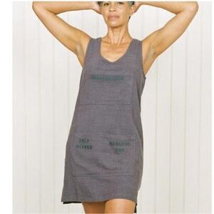Fashion Brand Company Artist's Toolbox linen shift dress Sz XL/L in Blue Grey